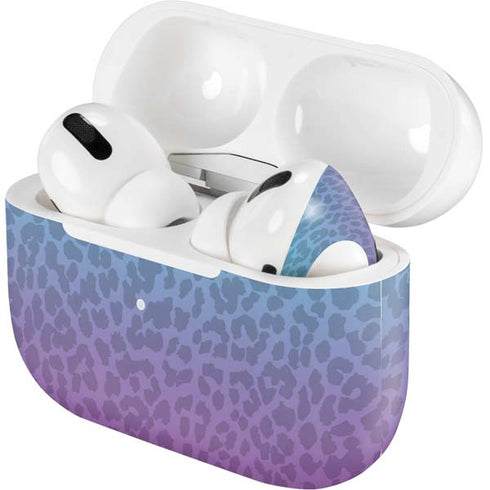 Cheetah Print Purple and Blue Apple AirPods Pro Skin